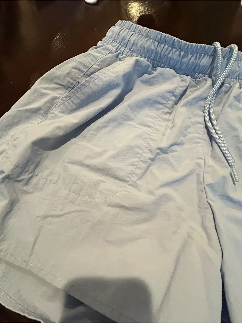 ALO Yoga Powder Blue Elastic Waist Athletic Shorts